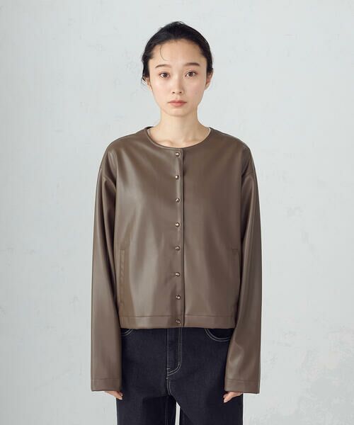 COMME CA ISM / コムサイズム カーディガン・ボレロ | 合成皮革 カーディガン / セットアップ対応 | 詳細14