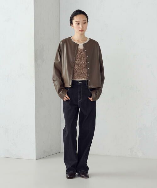 COMME CA ISM / コムサイズム カーディガン・ボレロ | 合成皮革 カーディガン / セットアップ対応 | 詳細10