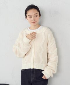 COMME CA ISM / コムサイズム カーディガン・ボレロ | ウェーブジャガード　２ＷＡＹカーディガン