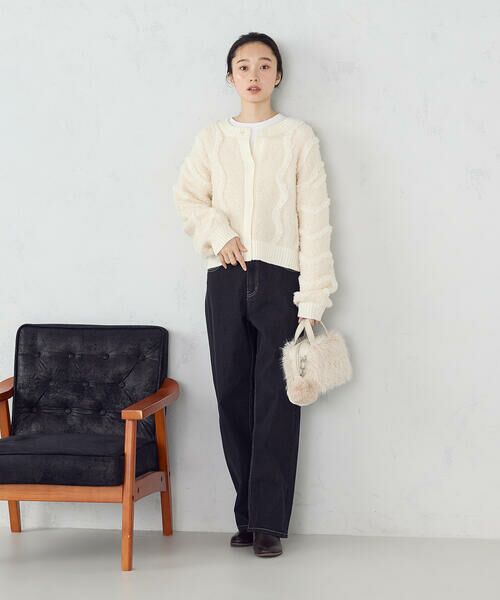 COMME CA ISM / コムサイズム カーディガン・ボレロ | ウェーブジャガード 2WAYカーディガン | 詳細1