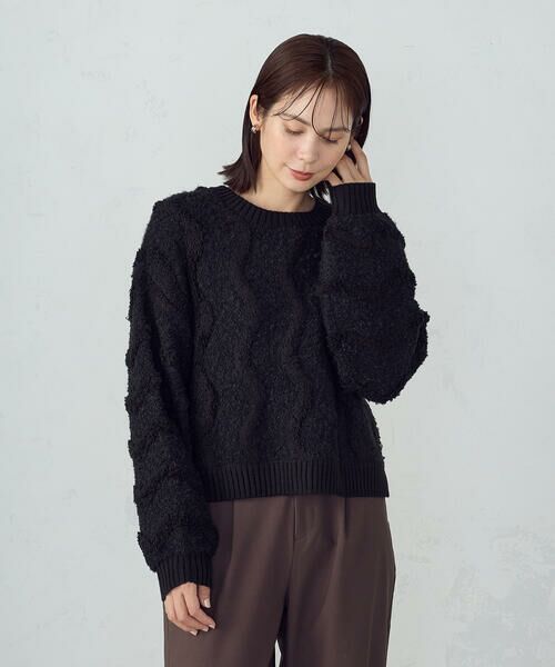 COMME CA ISM / コムサイズム カーディガン・ボレロ | ウェーブジャガード 2WAYカーディガン | 詳細23