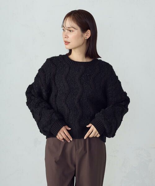 COMME CA ISM / コムサイズム カーディガン・ボレロ | ウェーブジャガード 2WAYカーディガン | 詳細24