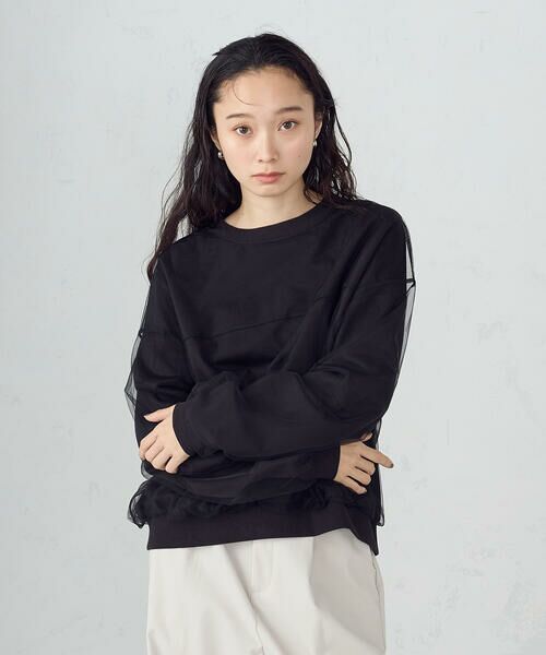 COMME CA ISM / コムサイズム スウェット | チュールスウェット(ブラック)