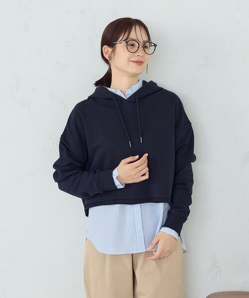 COMME CA ISM / コムサイズム パーカー | ショート丈 パーカー(ネイビー)