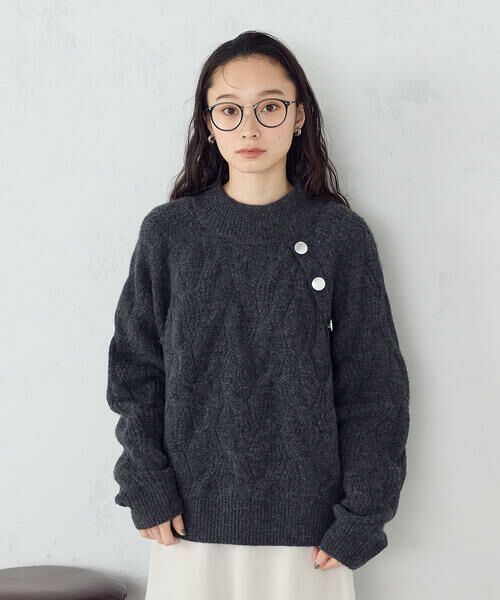 COMME CA ISM / コムサイズム ニット・セーター | ケーブル ボタンニット | 詳細9
