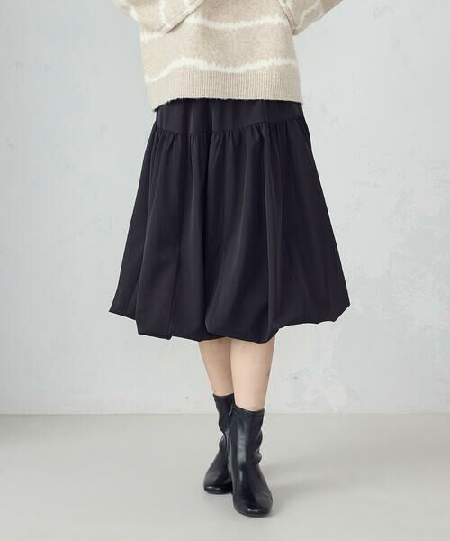 COMME CA ISM / コムサイズム ロング・マキシ丈スカート | 3WAY スカート(ブラック)