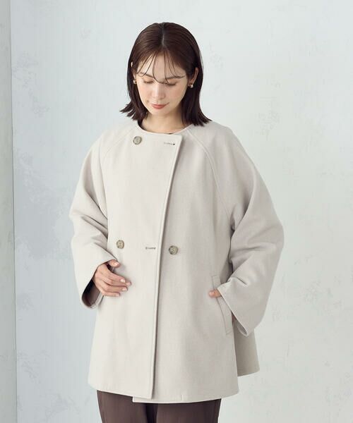 COMME CA ISM/コムサイズム Wフェイスコート グレージュ F COMME CA ISM/コムサイズム Wフェイスコート グレージュ F