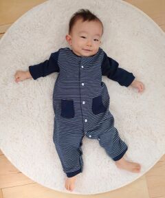 COMME CA ISM / コムサイズム ロンパース | クマ耳付き おしりパッチ ツーウェイオール