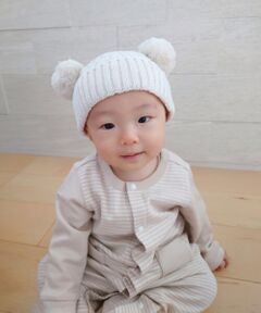 COMME CA ISM / コムサイズム ベビー・キッズグッズ | ぼんてん耳付き ニットキャップ