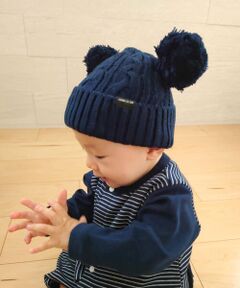 COMME CA ISM / コムサイズム ベビー・キッズグッズ | ぼんてん耳付き ニットキャップ