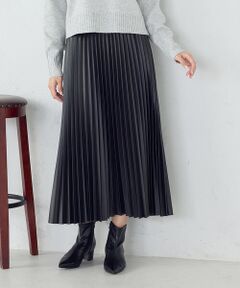COMME CA ISM / コムサイズム ロング・マキシ丈スカート | 合成皮革プリーツスカート