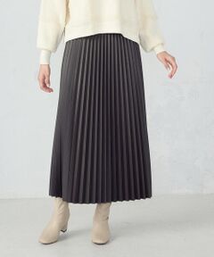 COMME CA ISM / コムサイズム ロング・マキシ丈スカート | 合成皮革プリーツスカート