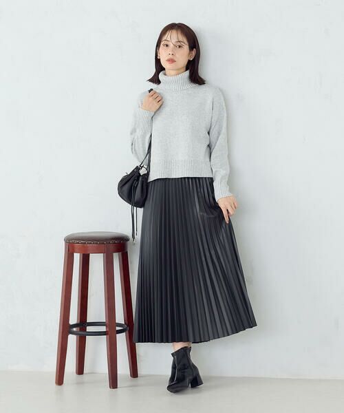 COMME CA ISM / コムサイズム ロング・マキシ丈スカート | 合成皮革プリーツスカート | 詳細2
