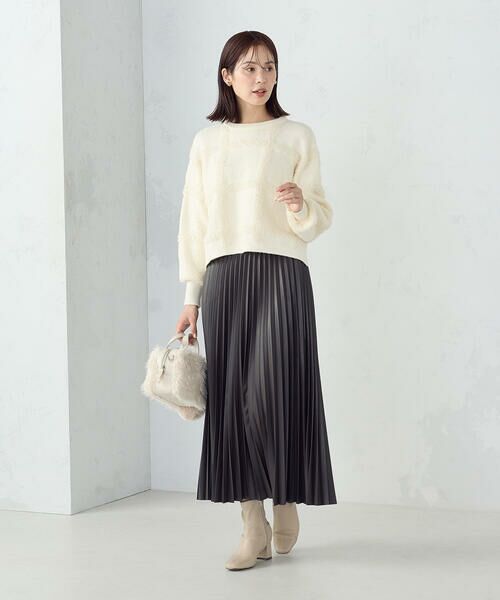 COMME CA ISM / コムサイズム ロング・マキシ丈スカート | 合成皮革プリーツスカート | 詳細6