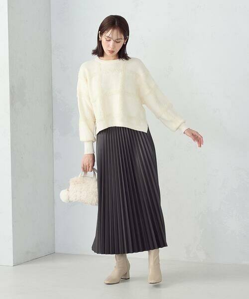 COMME CA ISM / コムサイズム ロング・マキシ丈スカート | 合成皮革プリーツスカート | 詳細7