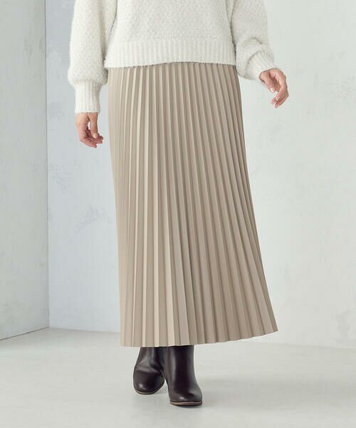 COMME CA ISM / コムサイズム ロング・マキシ丈スカート | 合成皮革プリーツスカート | 詳細13