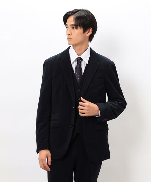 COMME CA ISM / コムサイズム セットアップ | 【セットアップ対応】トリコットコーデュロイ ジャケット(ネイビー)