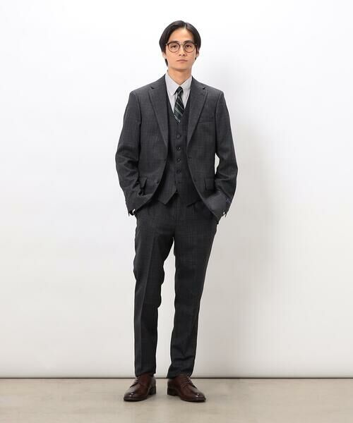 COMME CA ISM / コムサイズム セットアップ | YUNSA クラシック3ピーススーツ(チャコール)