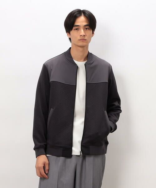 COMME CA ISM/コムサイズム リンクスジャカードダンボール MA 1ブルゾン チャコール M COMME CA ISM/コムサイズム リンクスジャカードダンボール MA 1ブルゾン チャコール M