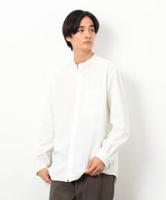 COMME CA ISM / コムサイズム シャツ・ブラウス | トリコットコーデュロイ バンドカラー シャツ