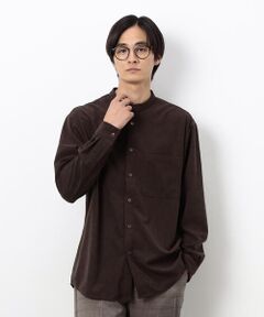 COMME CA ISM / コムサイズム シャツ・ブラウス | トリコットコーデュロイ バンドカラー シャツ