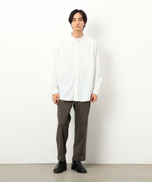 COMME CA ISM / コムサイズム シャツ・ブラウス | トリコットコーデュロイ バンドカラー シャツ | 詳細1