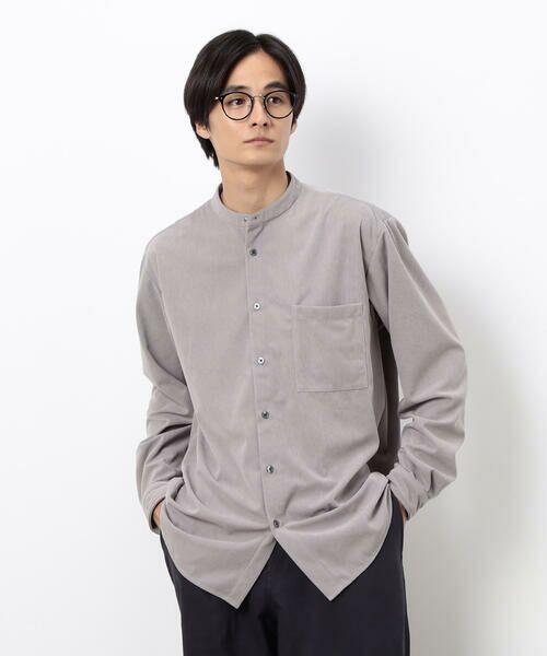 COMME CA ISM / コムサイズム シャツ・ブラウス | トリコットコーデュロイ バンドカラー シャツ | 詳細11