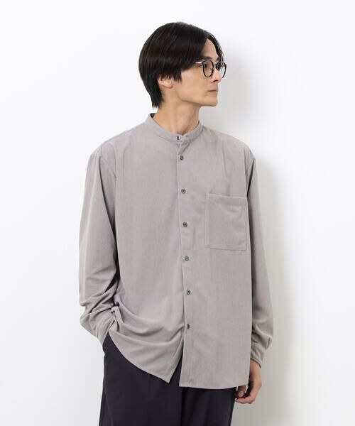 COMME CA ISM / コムサイズム シャツ・ブラウス | トリコットコーデュロイ バンドカラー シャツ | 詳細12