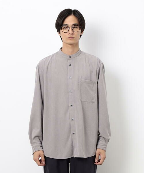 COMME CA ISM / コムサイズム シャツ・ブラウス | トリコットコーデュロイ バンドカラー シャツ | 詳細13