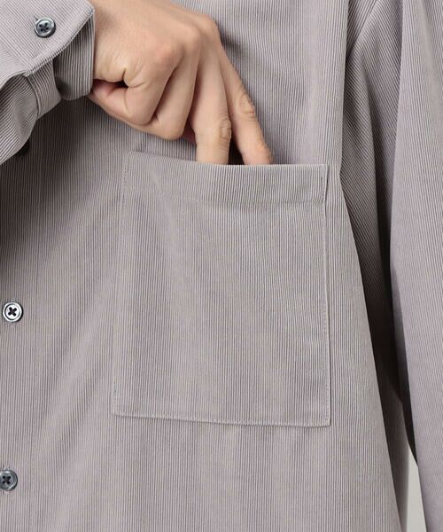 COMME CA ISM / コムサイズム シャツ・ブラウス | トリコットコーデュロイ バンドカラー シャツ | 詳細17