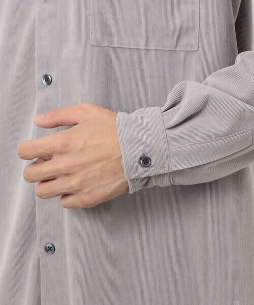 COMME CA ISM / コムサイズム シャツ・ブラウス | トリコットコーデュロイ バンドカラー シャツ | 詳細18