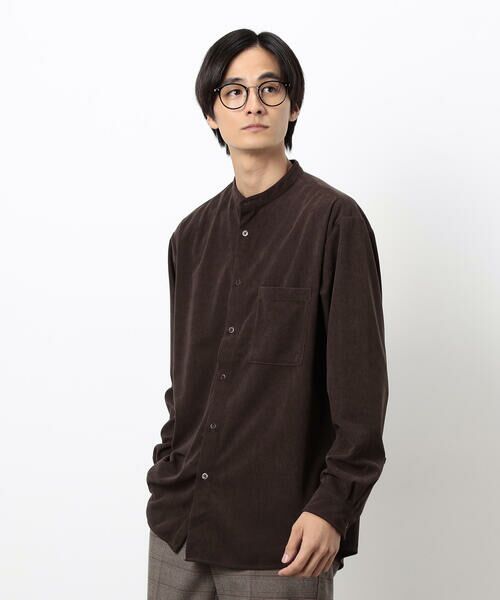 COMME CA ISM / コムサイズム シャツ・ブラウス | トリコットコーデュロイ バンドカラー シャツ | 詳細30
