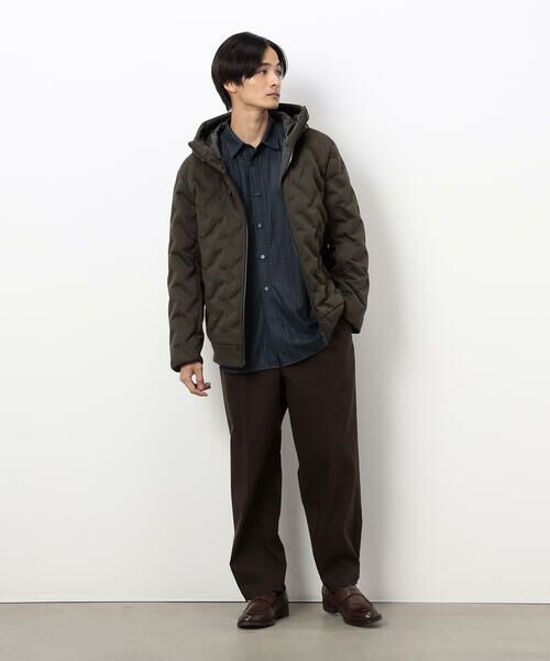 COMME CA ISM / コムサイズム シャツ・ブラウス | トリコットコーデュロイチェックプリント  ショートポイントカラー シャツ | 詳細1