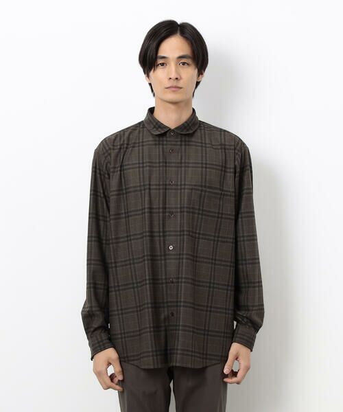 COMME CA ISM / コムサイズム シャツ・ブラウス | トリコットコーデュロイチェックプリント  ショートポイントカラー シャツ | 詳細11