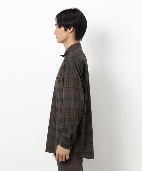 COMME CA ISM / コムサイズム シャツ・ブラウス | トリコットコーデュロイチェックプリント  ショートポイントカラー シャツ | 詳細12