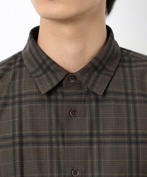 COMME CA ISM / コムサイズム シャツ・ブラウス | トリコットコーデュロイチェックプリント  ショートポイントカラー シャツ | 詳細14