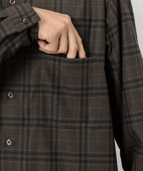 COMME CA ISM / コムサイズム シャツ・ブラウス | トリコットコーデュロイチェックプリント  ショートポイントカラー シャツ | 詳細15