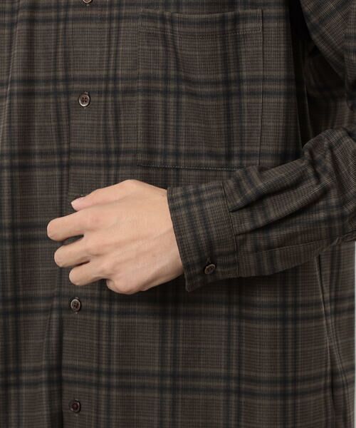 COMME CA ISM / コムサイズム シャツ・ブラウス | トリコットコーデュロイチェックプリント  ショートポイントカラー シャツ | 詳細16