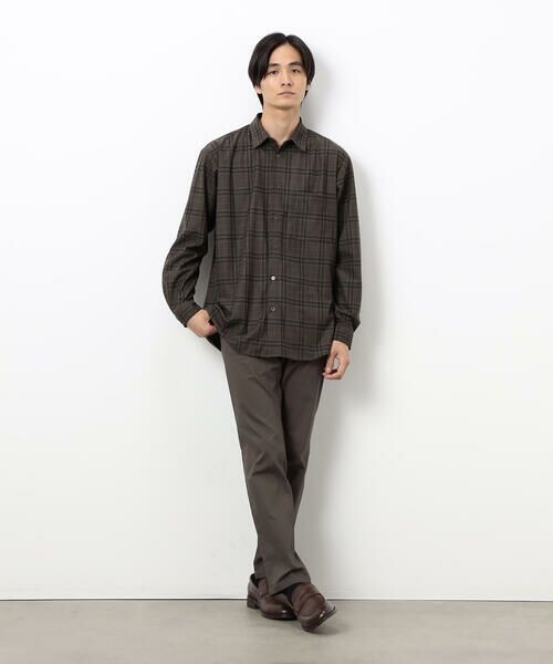 COMME CA ISM / コムサイズム シャツ・ブラウス | トリコットコーデュロイチェックプリント  ショートポイントカラー シャツ | 詳細8