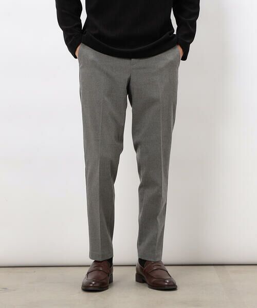 COMME CA ISM / コムサイズム スラックス・ドレスパンツ | 【スマートベーシックパンツ】ストレッチツイル 両面起毛 テーパードスラックス(グレー)