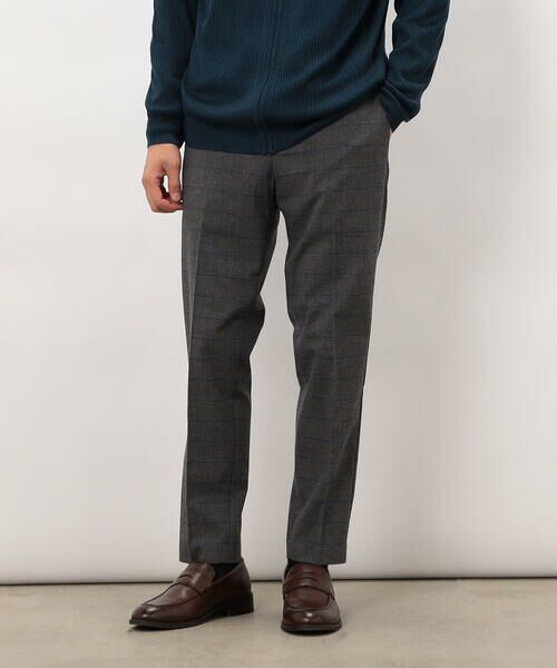 COMME CA ISM / コムサイズム スラックス・ドレスパンツ | 【スマートベーシックパンツ】ストレッチツイル チェック 両面起毛 テーパードスラックス | 詳細4