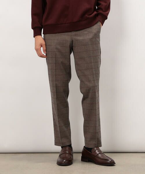 COMME CA ISM / コムサイズム スラックス・ドレスパンツ | 【スマートベーシックパンツ】ストレッチツイル チェック 両面起毛 テーパードスラックス | 詳細21