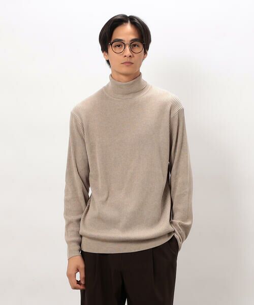 COMME CA ISM / コムサイズム ニット・セーター | 日本の色 リブタートルニット(白茶色(ベージュ))
