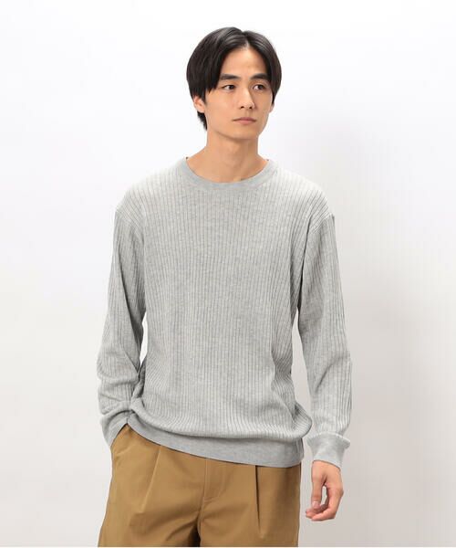 COMME CA ISM / コムサイズム ニット・セーター | 日本の色 ワイドリブクルーネックニット(銀鼠色(グレー))