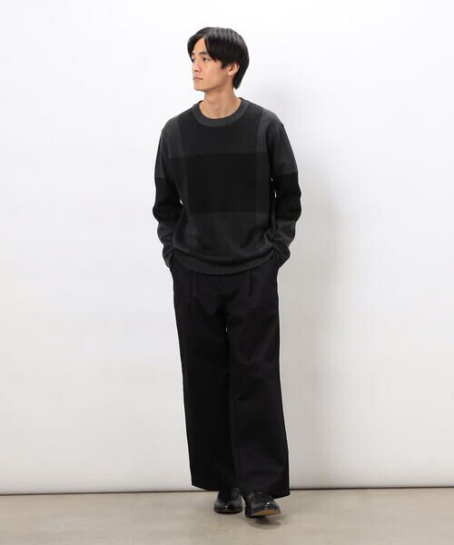 COMME CA ISM / コムサイズム ニット・セーター | チェック柄ジャガード クルーネックニット | 詳細1