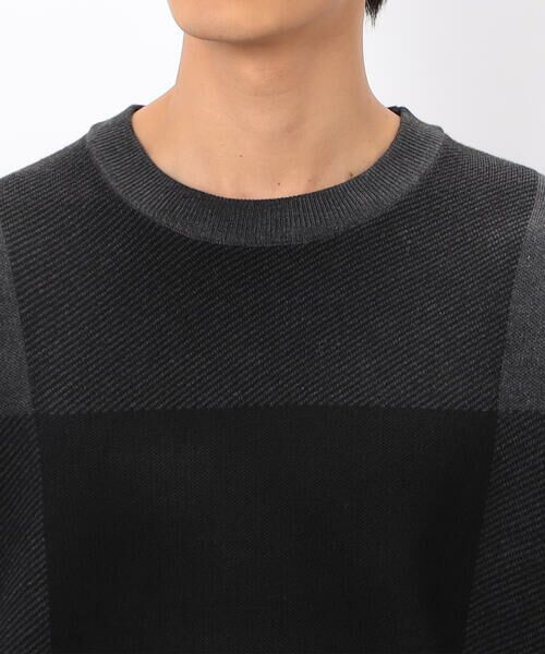 COMME CA ISM / コムサイズム ニット・セーター | チェック柄ジャガード クルーネックニット | 詳細11