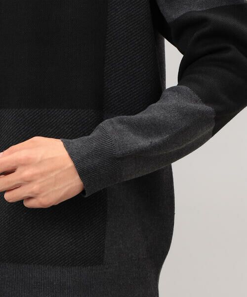 COMME CA ISM / コムサイズム ニット・セーター | チェック柄ジャガード クルーネックニット | 詳細12