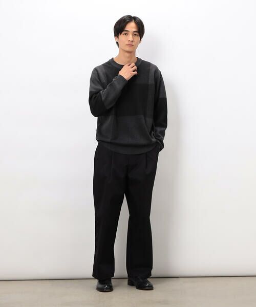 COMME CA ISM / コムサイズム ニット・セーター | チェック柄ジャガード クルーネックニット | 詳細3