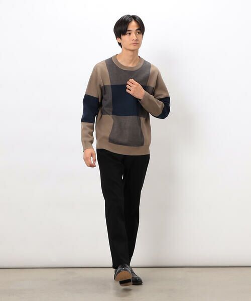 COMME CA ISM / コムサイズム ニット・セーター | チェック柄ジャガード クルーネックニット | 詳細15