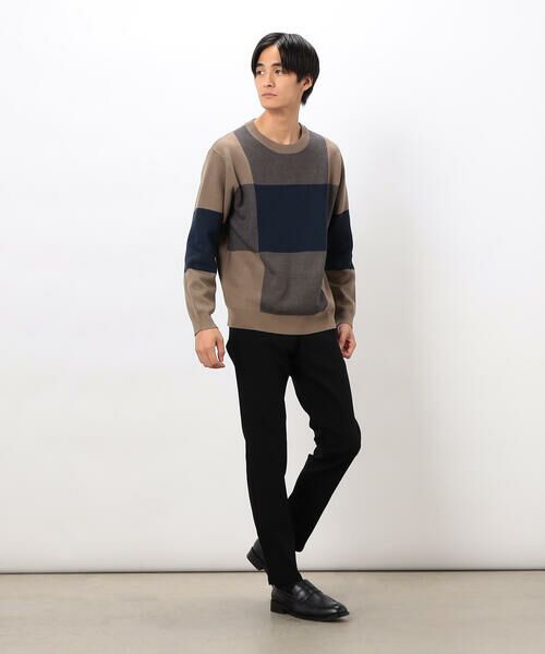 COMME CA ISM / コムサイズム ニット・セーター | チェック柄ジャガード クルーネックニット | 詳細16